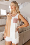 Half & Half Color Block Top In Harvest Gold