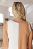 Half & Half Color Block Top In Harvest Gold