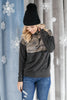 Half Camo Pullover in Charcoal