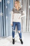 Half Camo Pullover in Oatmeal