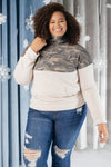 Half Camo Pullover in Oatmeal