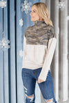 Half Camo Pullover in Oatmeal