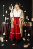 Tiered & Tied Skirt In Wine