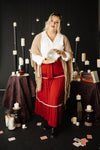 Tiered & Tied Skirt In Wine