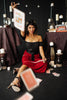 Tiered & Tied Skirt In Wine