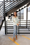 Heavenly Sweater In Pale Peach & Aqua