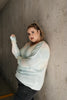 Heavenly Sweater In Pale Peach & Aqua