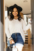 Hint Of Print Long Sleeve Top