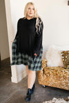 Hints Of Plaid Dress in Green