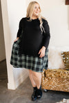 Hints Of Plaid Dress in Green