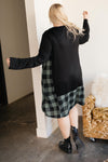 Hints Of Plaid Dress in Green