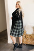 Hints Of Plaid Dress in Green