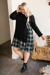 Hints Of Plaid Dress in Green
