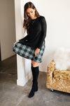 Hints Of Plaid Dress in Green