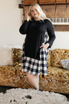 Hints Of Plaid Dress in Ivory