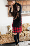 Hints Of Plaid Dress in Red