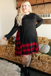 Hints Of Plaid Dress in Red