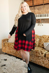 Hints Of Plaid Dress in Red