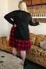 Hints Of Plaid Dress in Red