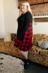 Hints Of Plaid Dress in Red