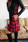 Hints Of Plaid Dress in Red