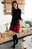 Hints Of Plaid Dress in Red