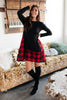 Hints Of Plaid Dress in Red