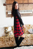 Hints Of Plaid Dress in Red