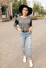 Home Base Contrast Long Sleeve Top In Black