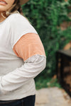 Home Base Contrast Long Sleeve Top In Heather Gray