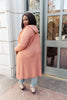 Hooded Cardigan In Red Sand