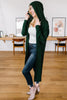 Hooded Cardigan in Hunter Green