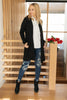 Hooded and Laced Cardigan in Black