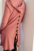 Hooded and Laced Cardigan in Blush