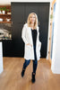 Hooded and Laced Cardigan in Off-White
