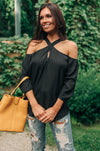 Hot Then Cold Blouse In Black