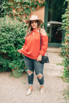 Hot Then Cold Blouse In Pumpkin