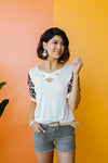 I Love Leopard Top In Ivory