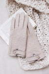 Keeping' Warm Beige Wool Gloves