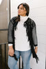Knit And Fringe Cardigan in Black