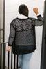 Knit And Fringe Cardigan in Black