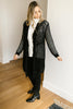 Knit And Fringe Cardigan in Black