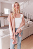 Knitted Fuzzy Pom Pom Scarf In Blush