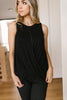Knotted Hem Tank in Black