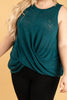 Knotted Hem Tank in Sea Green