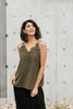 Lace Applique Camisole In Olive