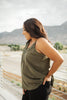 Lace Applique Camisole In Olive