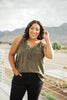 Lace Applique Camisole In Olive