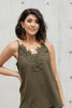 Lace Applique Camisole In Olive