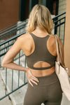 Lazy Days Racerback Bra in Deep Olive